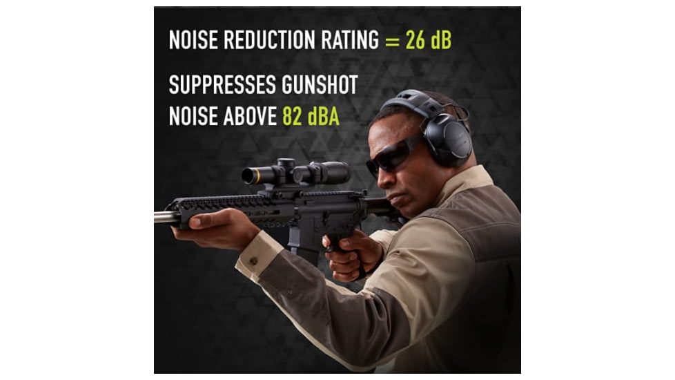 PELTOR Sport Tactical 500 Electronic Hearing Protection Ear Muffs. 26dB NRR, Bluetooth, Black, TAC500-NS-8