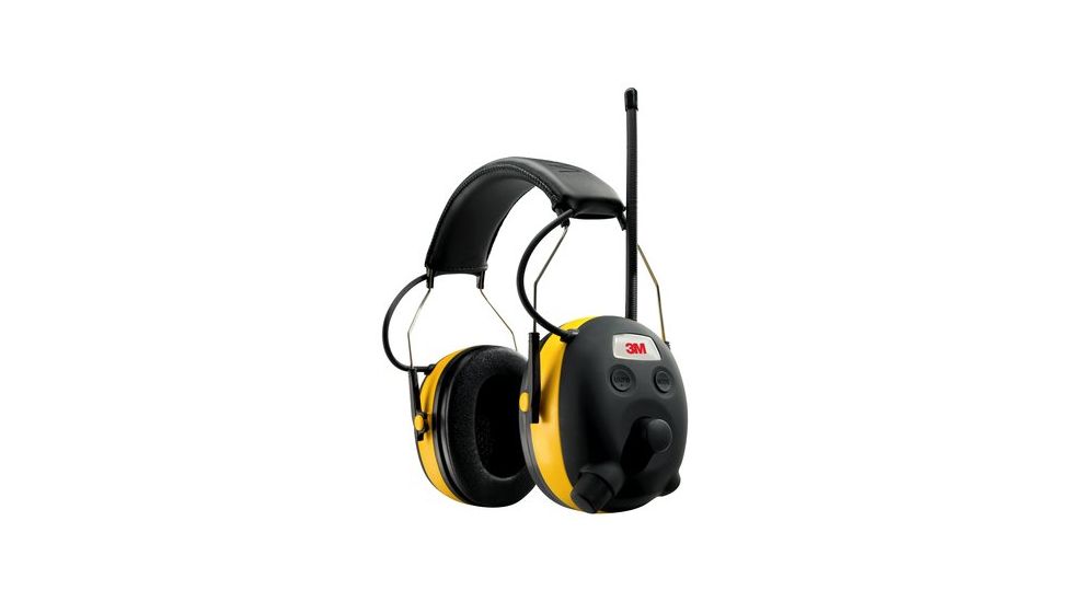 Peltor WorkTunes Hearing Protector With Digital Tuning Yellow/Black,Display 90541-12D
