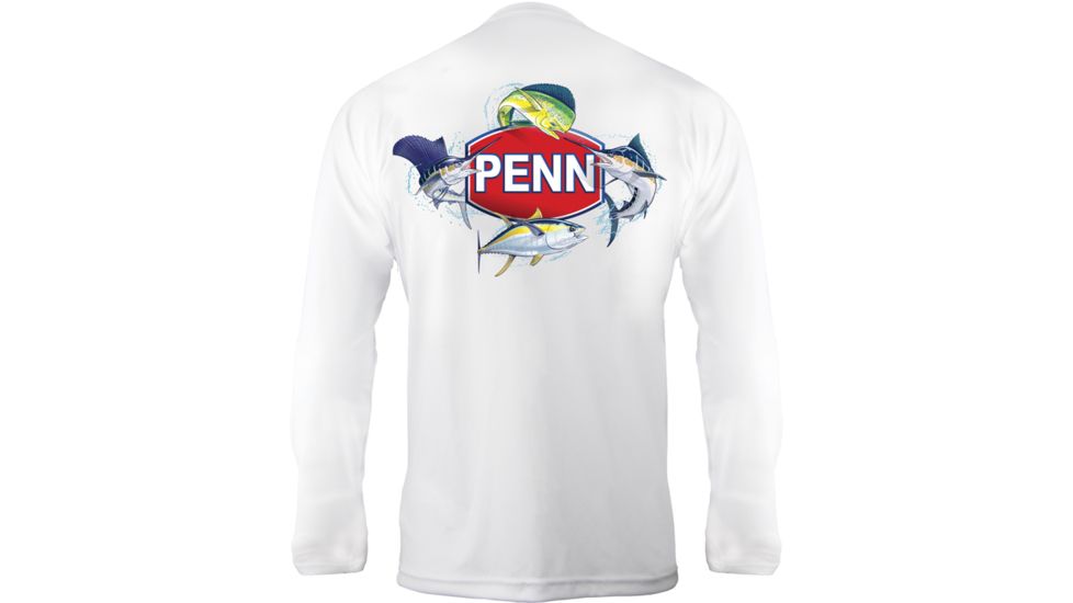 Penn Mens White Long Sleeve Performance Shirt, XX-Large 180232