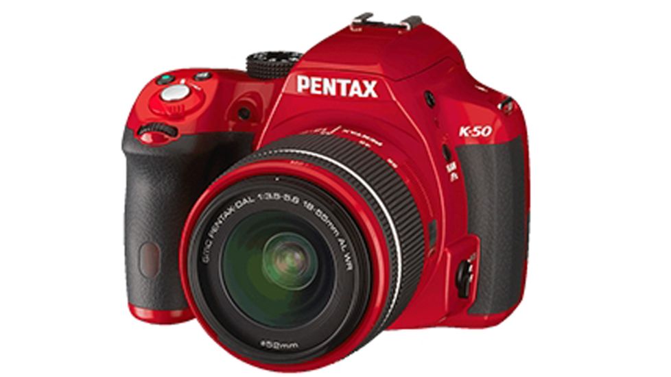 Pentax K-50  Digial SLR Camera with L18-55 WR Lens, Red 10985