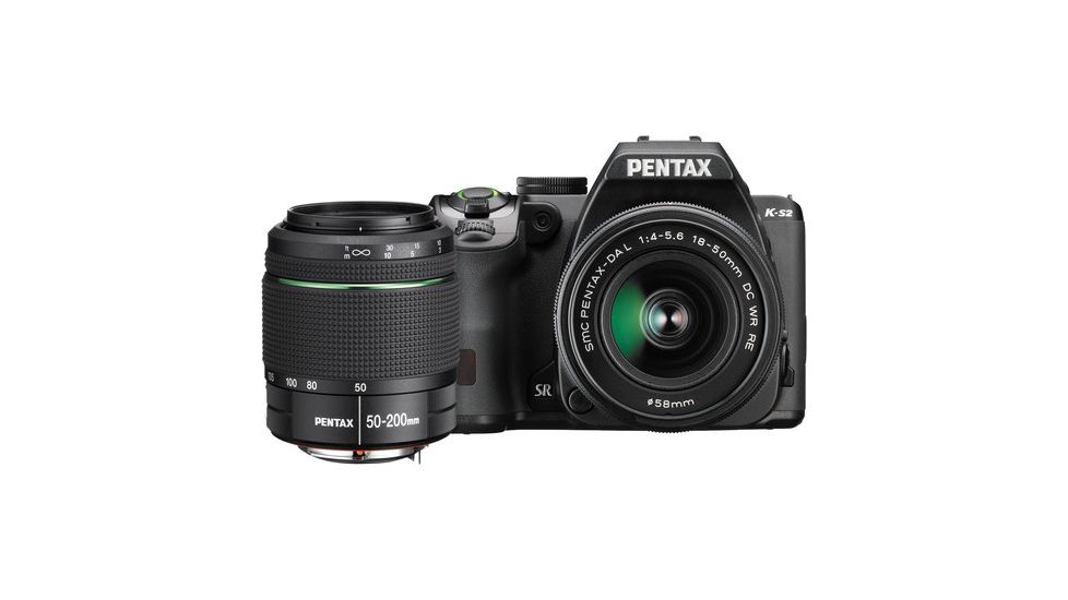 Pentax K-S2 DSLR Camera With 18-50mm and 50-200mm Lenses, Black 11610