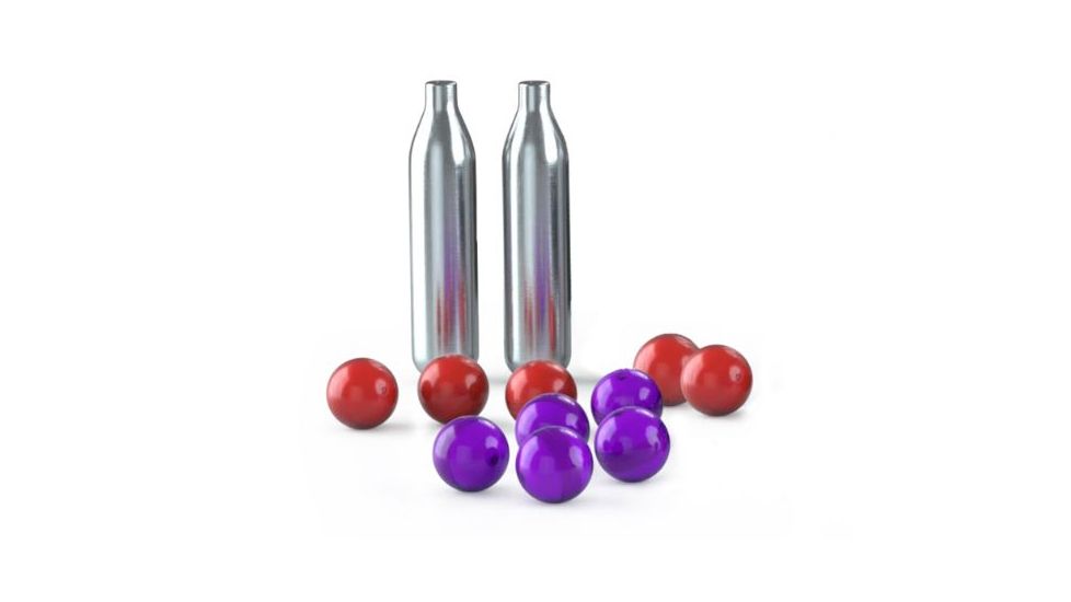 PepperBall LifeLight Refill Kit, 5 xInert Practice Projectiles, 5 x Live SD PepperBall Projectiles, 2 x CO2 Cartridges, Red/White, 970-01-0178