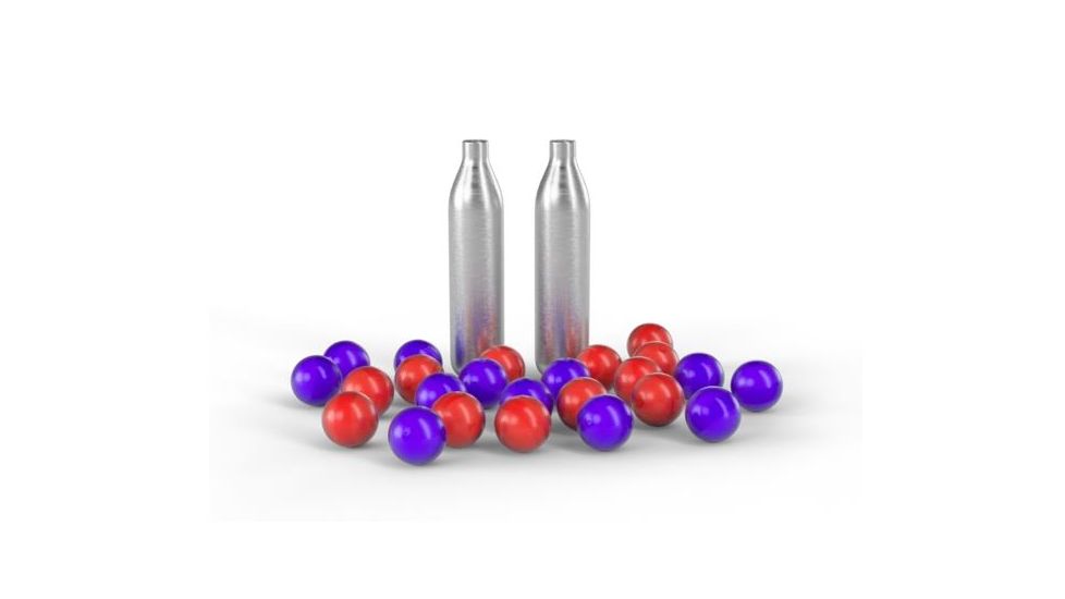 PepperBall Round Projectile Refill Kit, PepperBall TCP Launcher, 2 x 6-Count Tubes of Inert, 2 x 6-Count Tubes of Live SD, 4 x 8 gram CO2 jets, White/Purple/Red, 970-01-0215