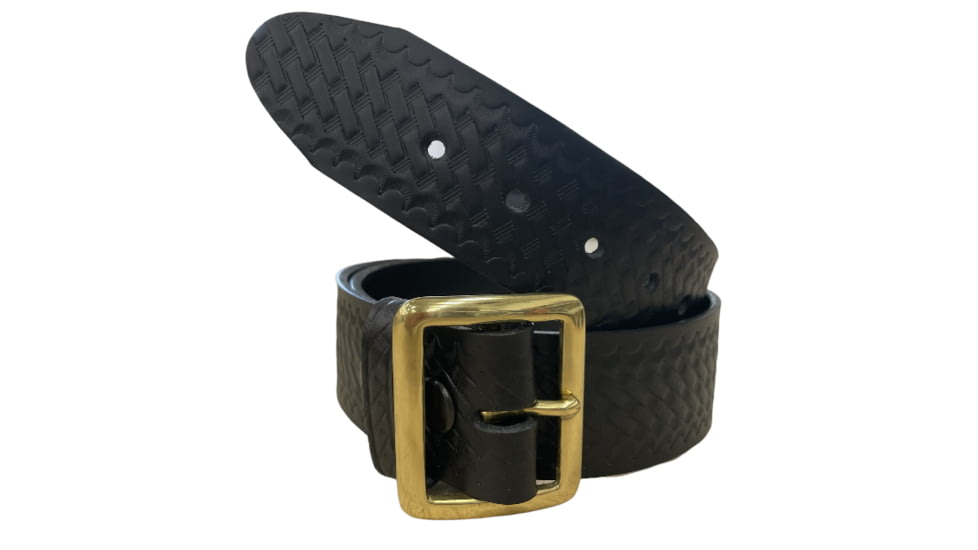 Perfect Fit 1.5in Garrison Belt, Basket Weave, Brass Buckle, Black, 28, 5000-BW-BR-28