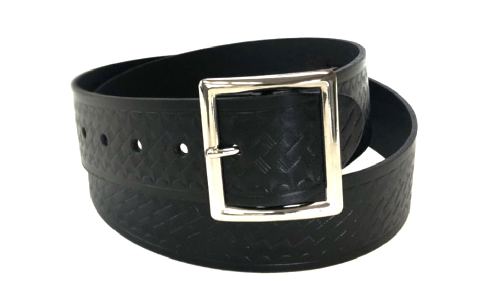 Perfect Fit 1.5in Garrison Economy Belt w/ Chrome Buckle, Basket Weave, Black, 30, 6000-BW-CH-30