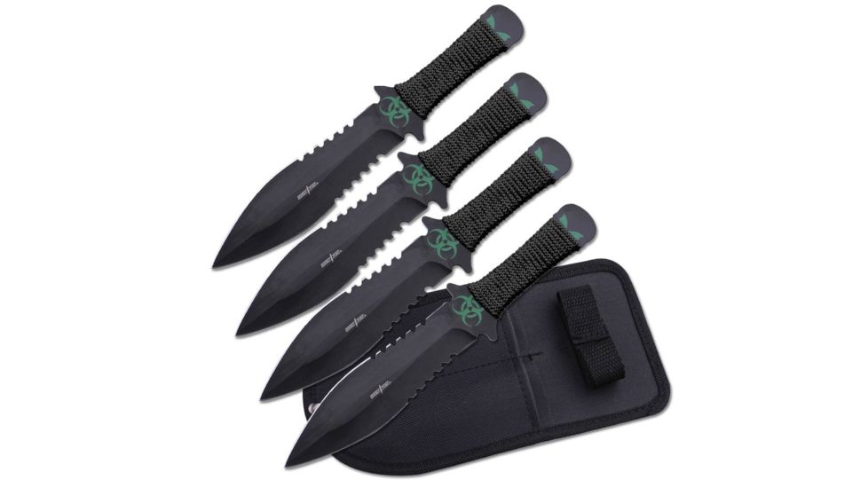 Perfect Point Tactical, 7.5in, Stainless Steel Blade, Black Cord Wrapped Stainless Steel Handle PP-098-4BK
