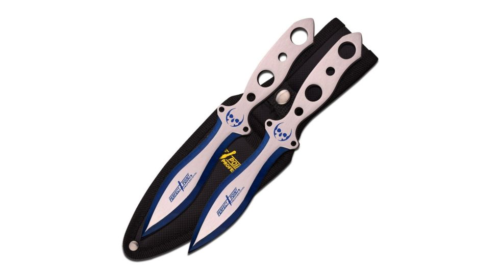 Perfect Point Tactical, 9in, Stainless Steel Blade, Satin And Blue Stainless Steel Handle PF-007-2SBL