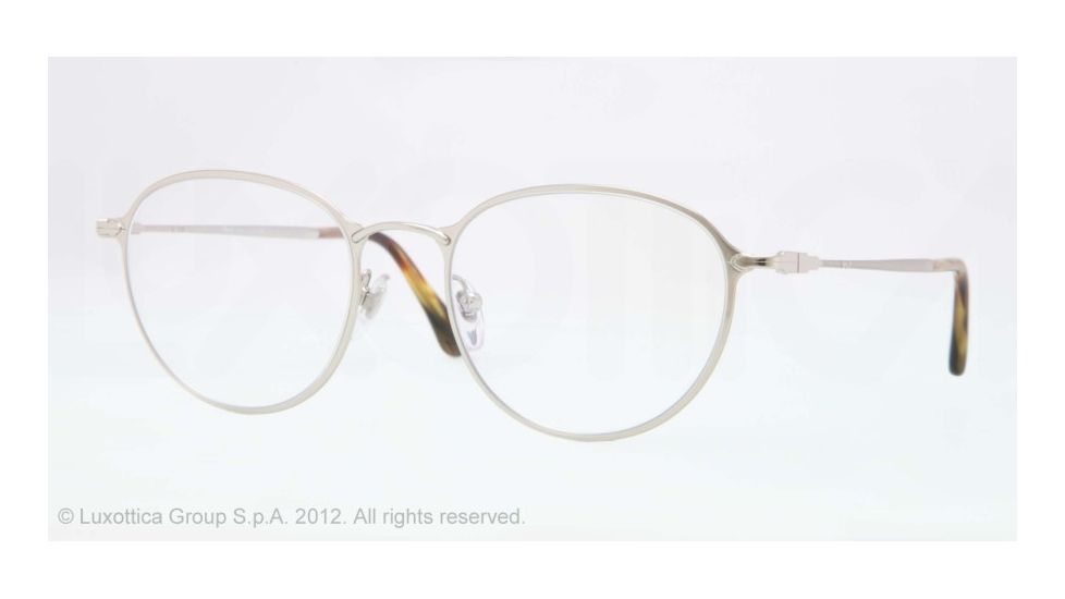 Persol PO2426V Single Vision Prescription Eyeglasses 1051-50 - Silver Frame, Demo Lens Lenses