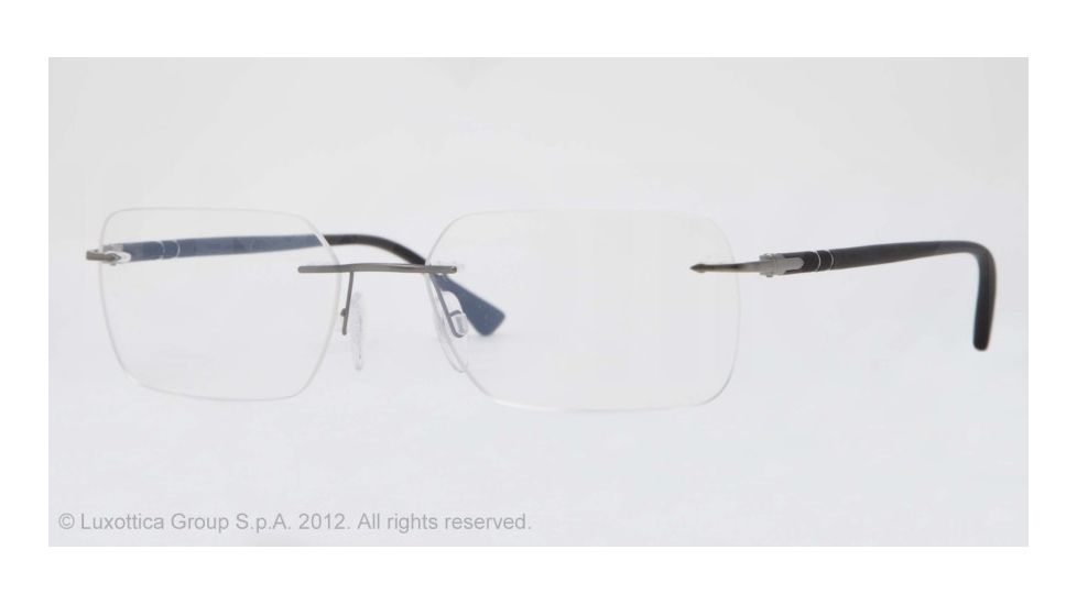 Persol PO2429V Progressive Prescription Eyeglasses 1030-53 - Matte Gunmetal Frame, Demo Lens Lenses