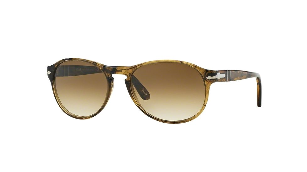 Persol PO2931S Sunglasses 102151-53 - Light Striped Brown Frame, Stripped Brown Lenses