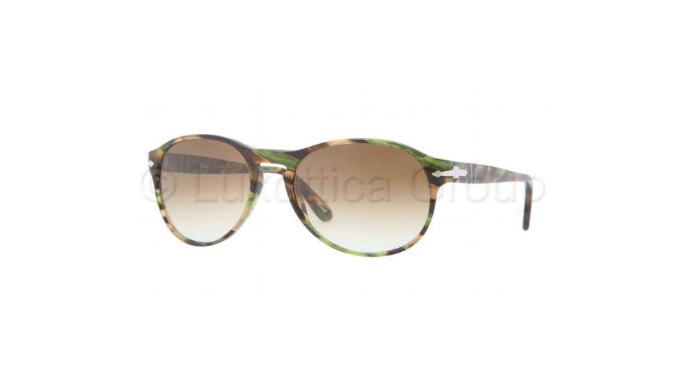 Persol PO2931S Sunglasses 974/51-5317 - Brown Stripped Green Frame, Crystal Brown Gradient Lenses