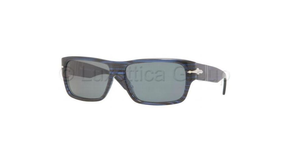 Persol PO2956S Sunglasses 884/3R-5616 - Blue Striped Gold Crystal Polarized Blue