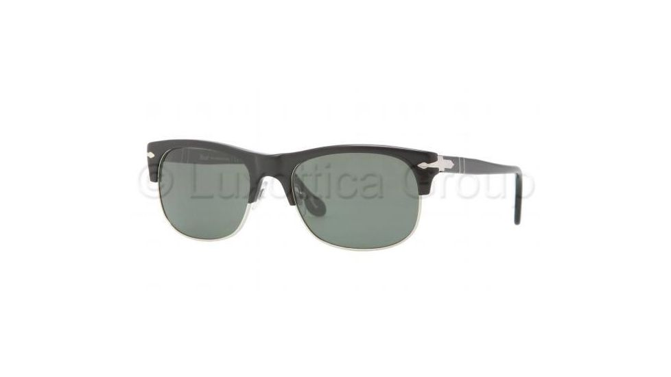 Persol PO3034S Sunglasses 95/31-5618 - Black Frame, Crystal Green Lenses