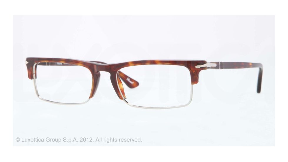 Persol PO3049V Progressive Prescription Eyeglasses 24-52 - Havana Frame, Demo Lens Lenses