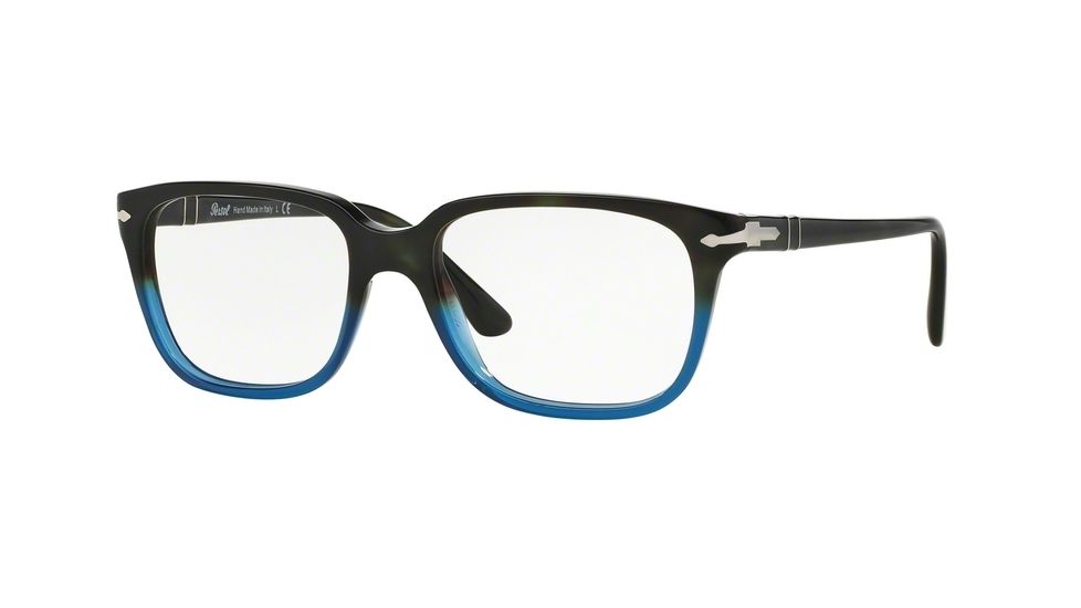 Persol PO3094V Single Vision Prescription Eyeglasses 9029-53 - Havana Gradient Blue Frame