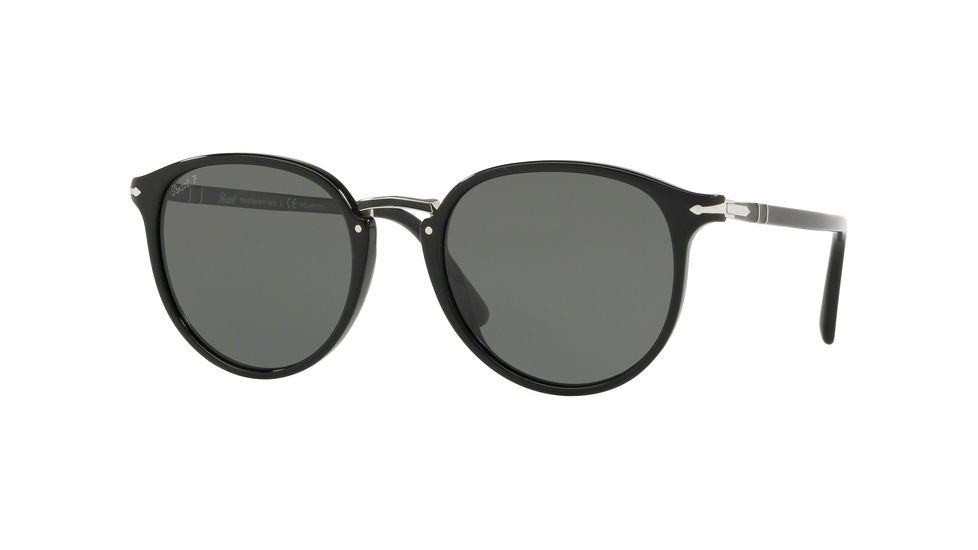 Persol PO3210S Sunglasses 95/58-51 - Black Frame, Green Polar Lenses