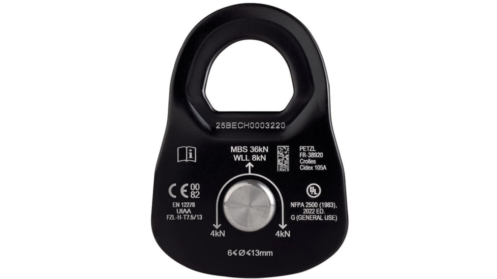 Petzl Rescue Pulley, Black, Medium, P050BA01