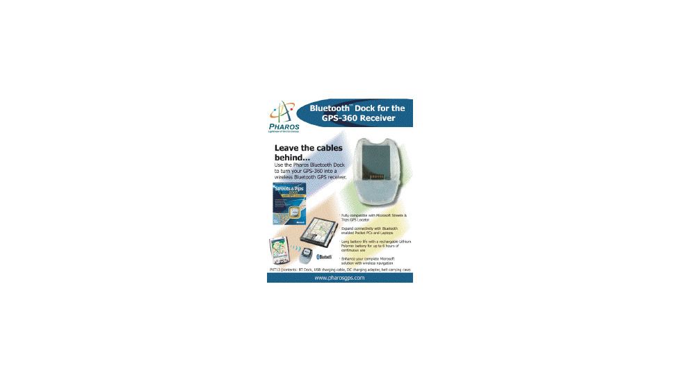 Pharos PXT12 Bluetooth Dock for GPS 360