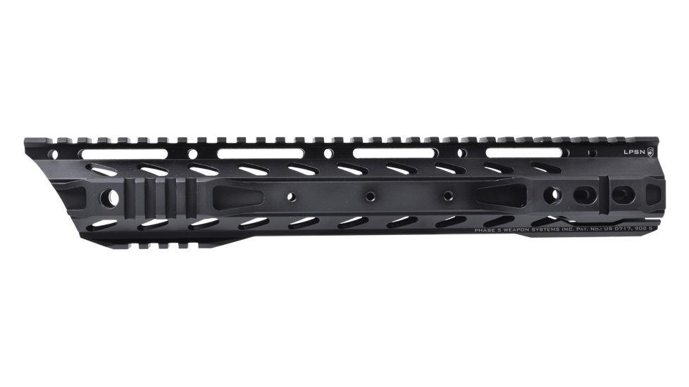 Phase 5 Weapon Systems Inc 13in Lo-Pro Slope Nose Free Float Quad Rail, Black, LPSN13