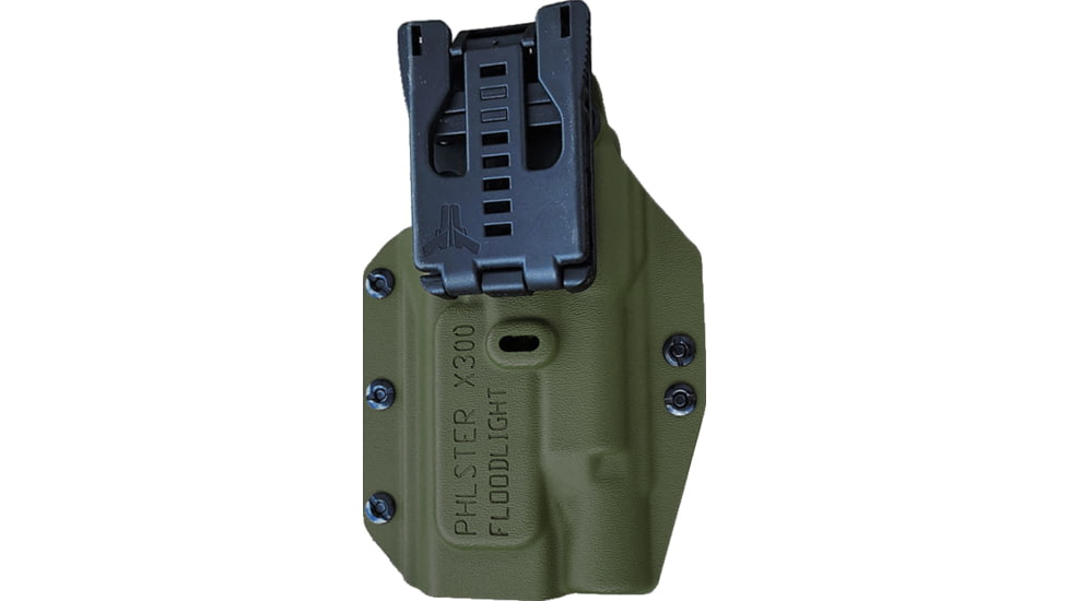 PHLster Floodlight OWB Holster, X300, Ambidextrous, OD Green, Standard, 55
