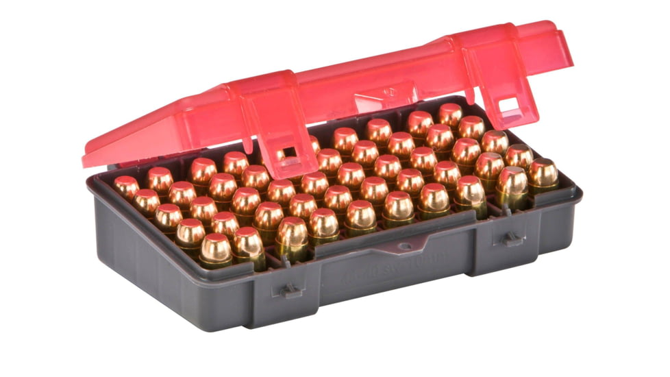 Plano Handgun Ammo Case,Dark Gray/Transparent Rose, PMC122750