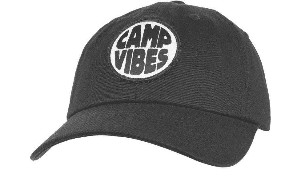 Poler Camp Vibes Patch Dad Hat, Black, One Size, 213ACU7202-Black-O/S