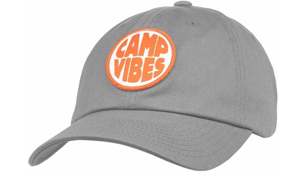 Poler Camp Vibes Patch Dad Hat, Light Gray, One Size, 212ACU7202-Light Gray-O/S