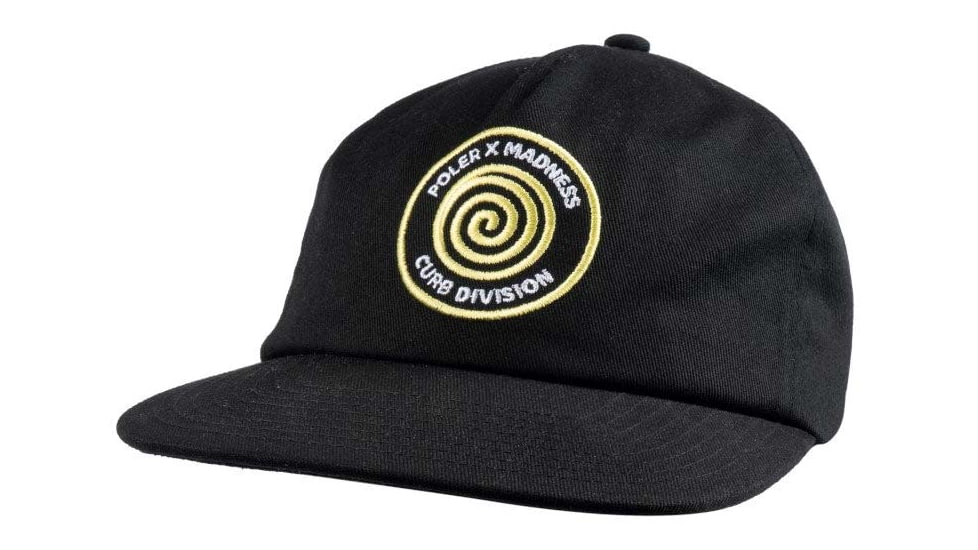 Poler Curb Division Hat, Black, One Size, 212CLU7010-Black-O/S