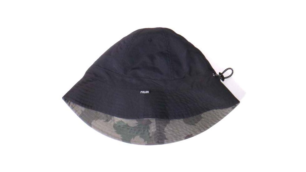 Poler Reversible Drawcord Bell Hat, Black, One Size, 55100321-Black-O/S