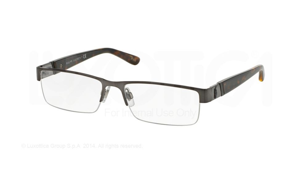 Polo PH1117 Progressive Prescription Eyeglasses 9187-54 - Brushed Dark Gunmetal Frame