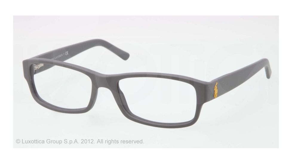 Polo PH2102 Single Vision Prescription Eyeglasses 5419-55 - Matte Dark Grey Frame, Demo Lens Lenses