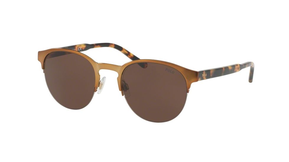 Polo PH3099 Sunglasses 931773-51 - Semishiny Bronze Frame, Brown Lenses