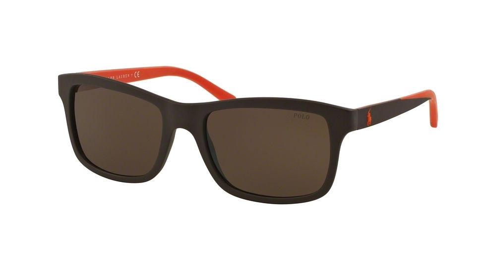 Polo PH4095 Sunglasses 552673-57 - Matte Brown Frame, Brown Lenses
