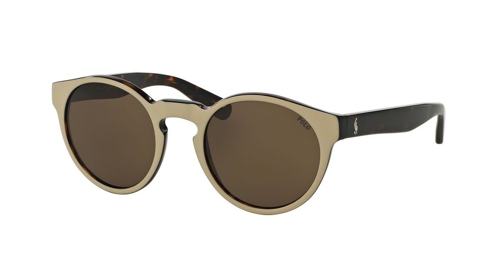 Polo PH4101 Progressive Prescription Sunglasses PH4101-556473-52 - Lens Diameter 52 mm, Frame Color Top Beige On Dark Havana