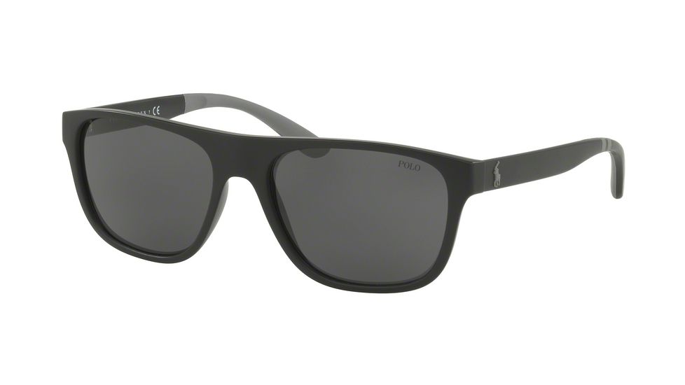 Polo PH4131 Sunglasses 552387-57 - Matte Black Frame, Grey Lenses