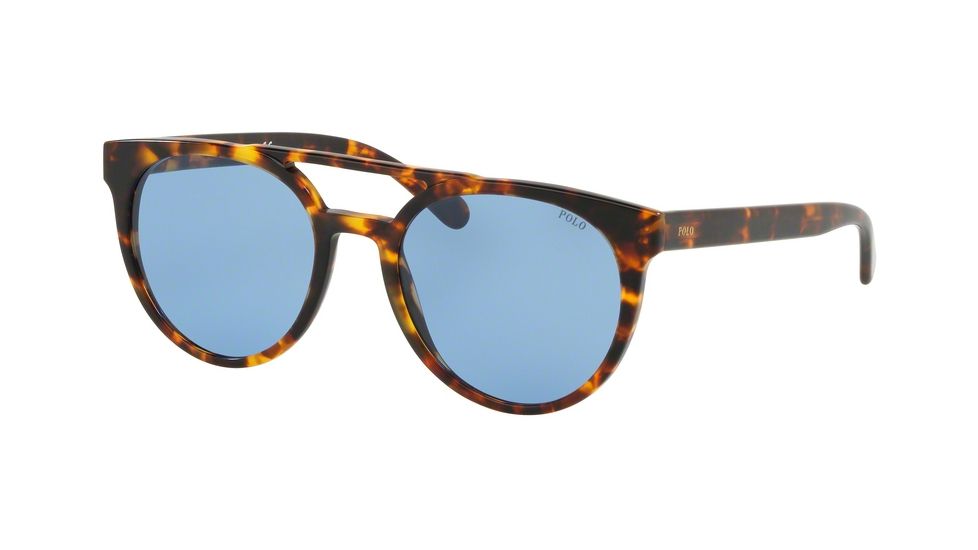 Polo PH4134 Sunglasses 530972-53 - Vintage Tortoise Frame, Light Blue Lenses
