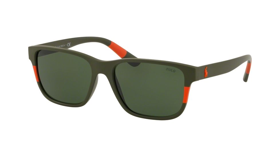 Polo PH4137 Progressive Prescription Sunglasses PH4137-521671-57 - Lens Diameter 57 mm, Frame Color Matte Olive/Orange