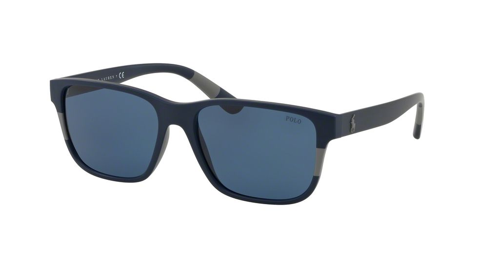 Polo PH4137 Progressive Prescription Sunglasses, 57mm, Matte Blue Grey, PH4137-559080-57-PRO