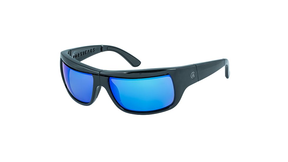 Popticals PopH2O Sunglasses, Black Matte Frame, Gray/Blue Mirror Lens, Polarized, 010070-BMUN