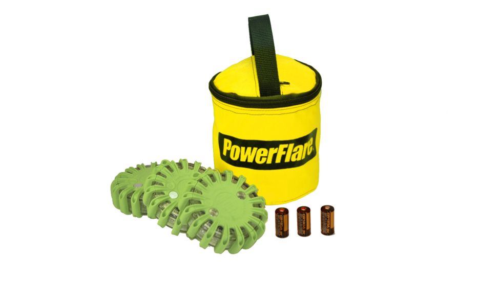 Powerflare PF-200 Softpack,  3 Safety Lights,Amber LED,Yellow Bag,3 Batteries, Olive Drab Shell SP3Y-A-OD