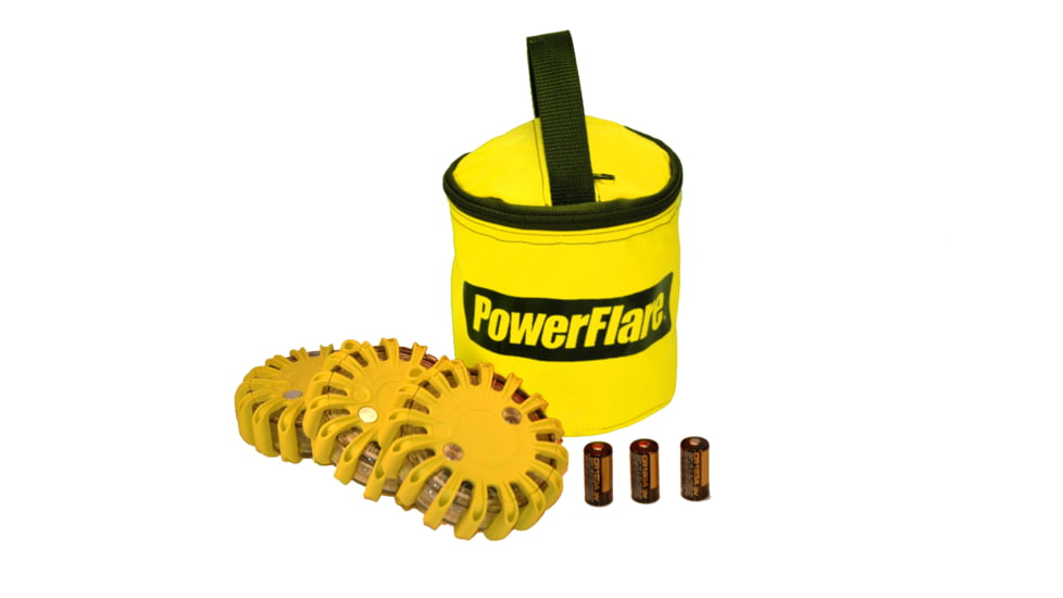 Powerflare PF-200 Softpack,  3 Safety Lights,Amber LED,Yellow Bag,3 Batteries, Yellow Shell SP3Y-A-Y
