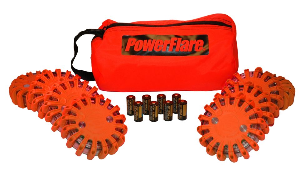 Powerflare PF-200 Softpack,  8 Safety Lights,Infrared LED,Red Bag,8 Batteries, Orange Shell SP8R-I-O