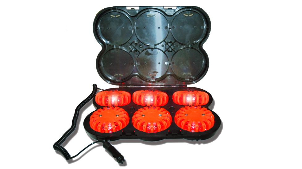 Powerflare Rechargeable PF-200R Safety Light Kit, Pack of 6 Units w/ CR123 Battery, Infrared LED, Orange Shell PF6P-210R-I-O
