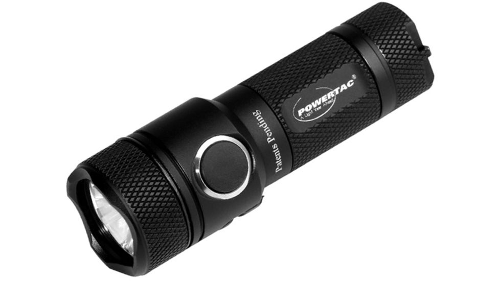 PowerTac E10R Rechargeable Flashlight, Black, E10R