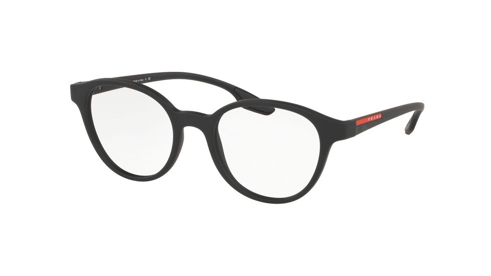Prada ACTIVE PS01MV Eyeglass Frames DG01O1-50 - Black Rubber