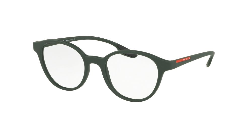 Prada ACTIVE PS01MV Eyeglass Frames UFI1O1-50 - Green Rubber