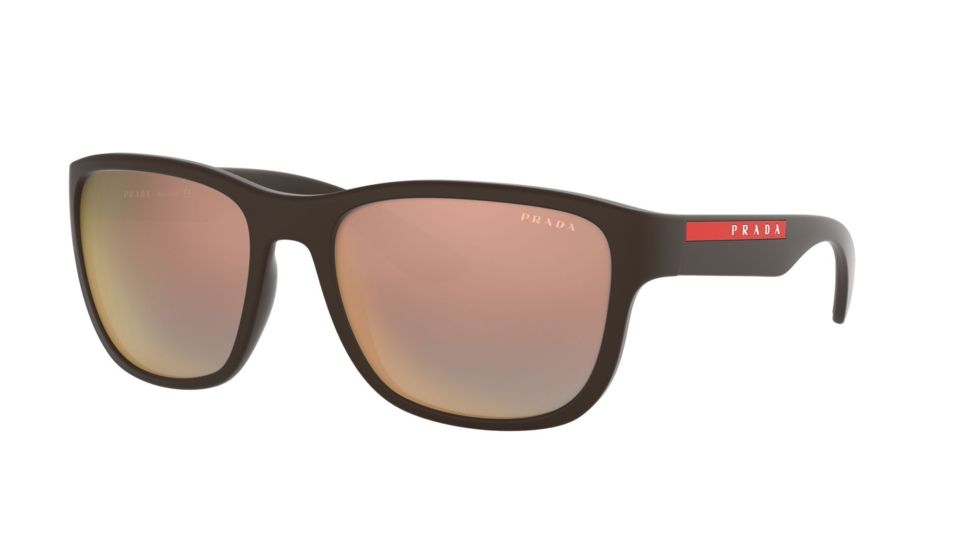 Prada ACTIVE PS01US Bifocal Prescription Sunglasses, 59mm, Brown Rubber, PS01US-VYY2D2-59-BI