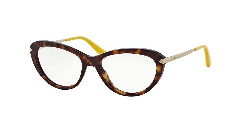 Prada ARROW PR08RV Progressive Prescription Eyeglasses 2AU1O1-52 - Havana Frame