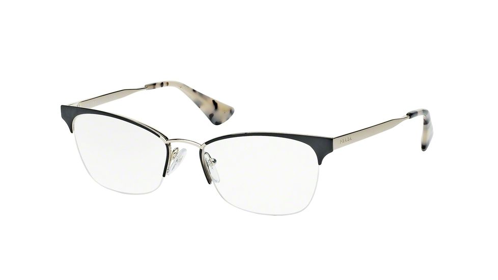 Prada CINEMA' PR65QV Eyeglass Frames QE31O1-53 - Black/pale Gold Frame