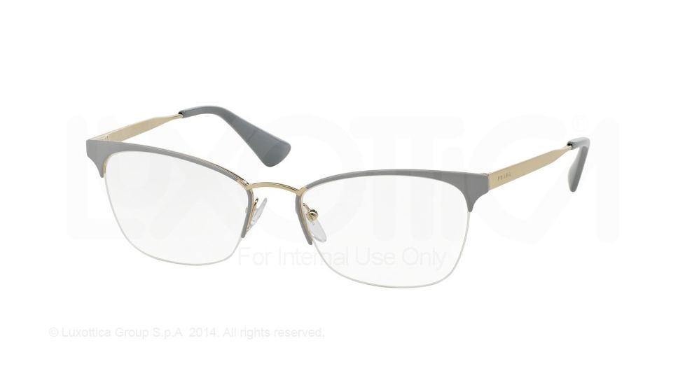 Prada CINEMA' PR65QV Eyeglass Frames TV31O1-51 - Grey On Pale Gold Frame